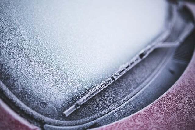 frozen windshield with windscreen adhesives